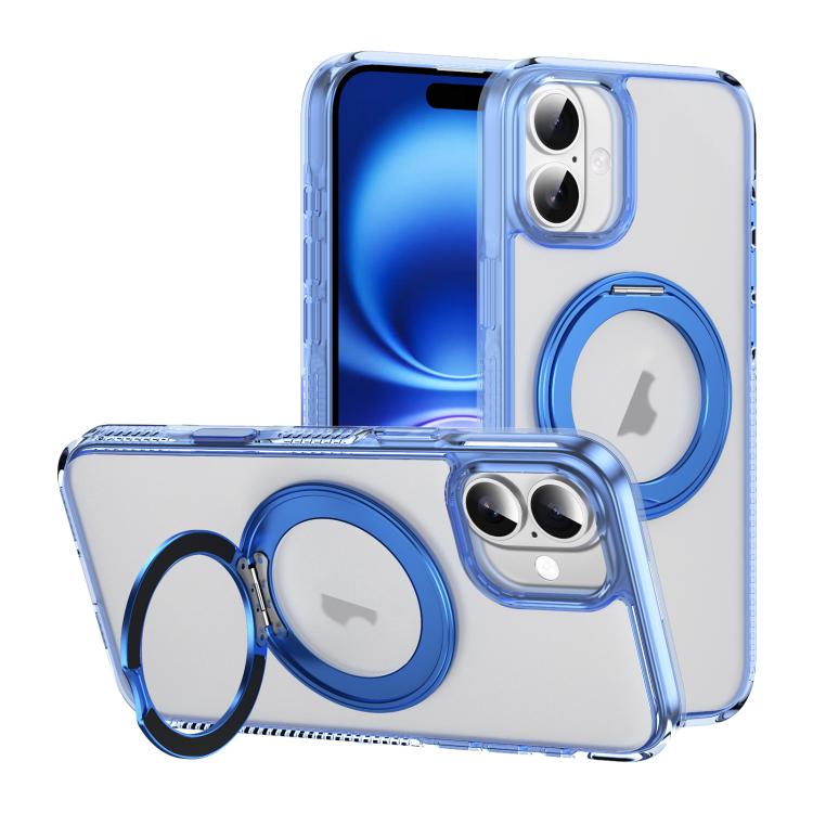 Translucent Frosted MagSafe Holder Phone Case with AI Button, For iPhone 16 Pro Max, For iPhone 16 Pro, For iPhone 16 Plus, For iPhone 16