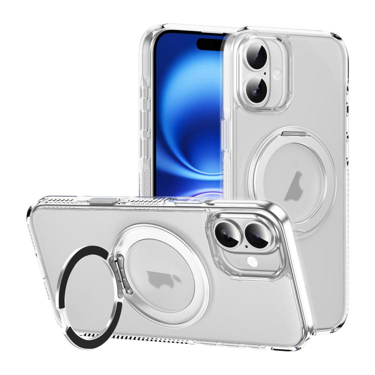 Translucent Frosted MagSafe Holder Phone Case with AI Button, For iPhone 16 Pro Max, For iPhone 16 Pro, For iPhone 16 Plus, For iPhone 16