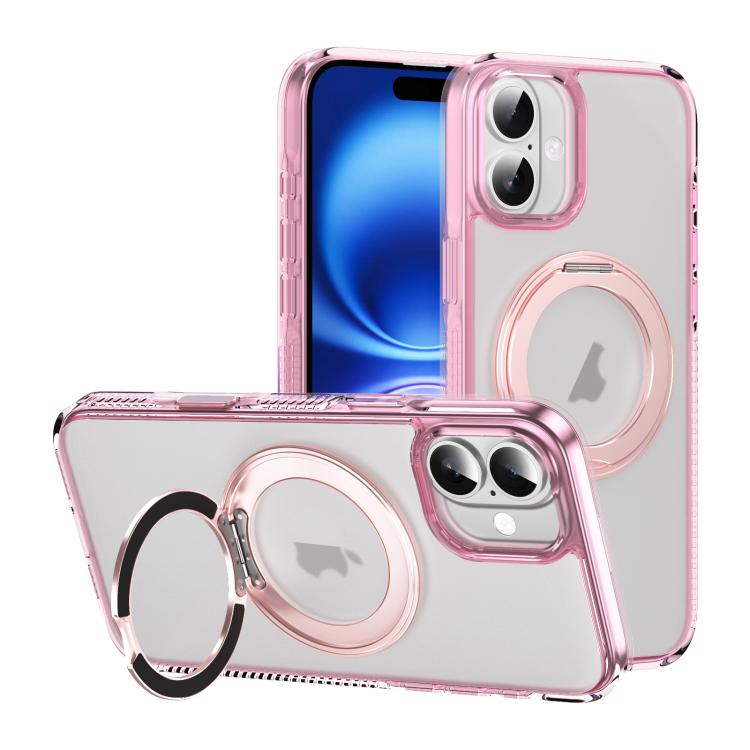 Translucent Frosted MagSafe Holder Phone Case with AI Button, For iPhone 16 Pro Max, For iPhone 16 Pro, For iPhone 16 Plus, For iPhone 16