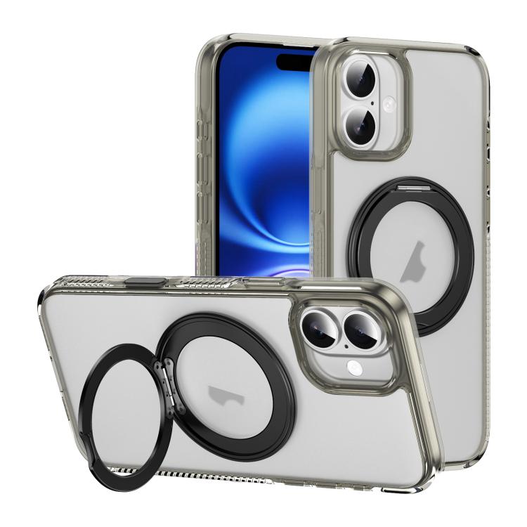 Translucent Frosted MagSafe Holder Phone Case with AI Button, For iPhone 16 Pro Max, For iPhone 16 Pro, For iPhone 16 Plus, For iPhone 16