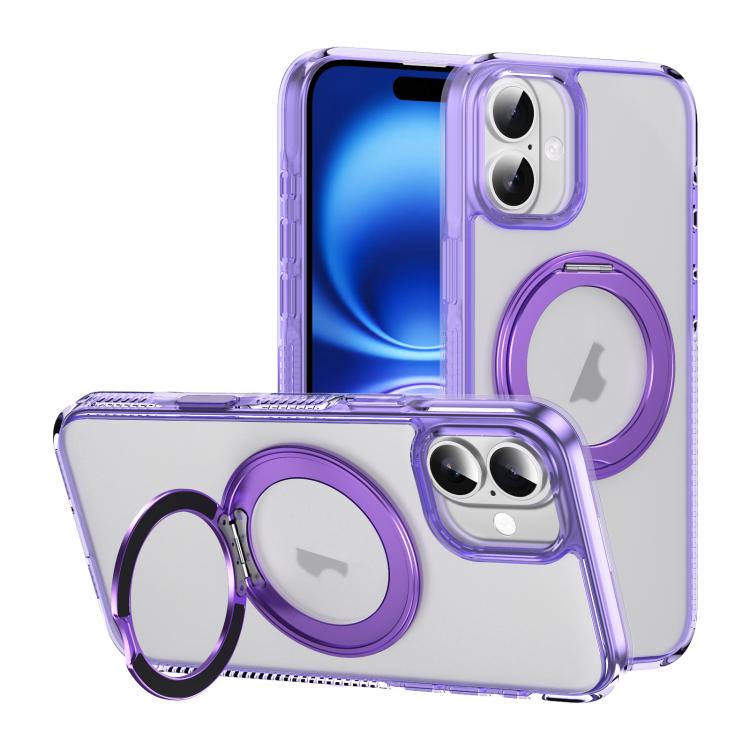 Translucent Frosted MagSafe Holder Phone Case with AI Button, For iPhone 16 Pro Max, For iPhone 16 Pro, For iPhone 16 Plus, For iPhone 16