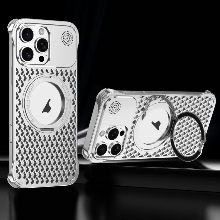 R-JUST RJ-64 Aromatherapy Heat Dissipation MagSafe Phone Case with Stand, For iPhone 14 Pro Max