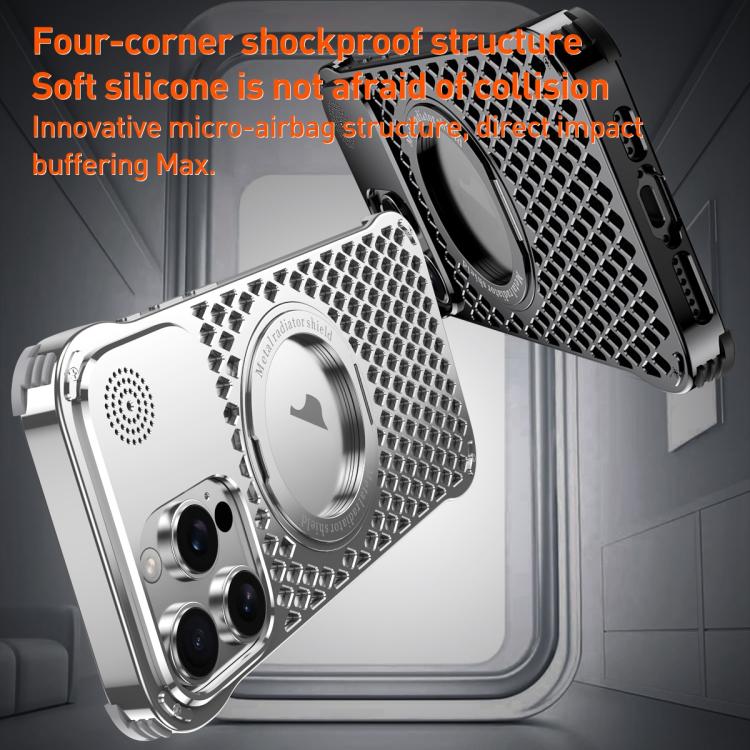 R-JUST RJ-64 Aromatherapy Heat Dissipation MagSafe Phone Case with Stand, For iPhone 14 Pro Max