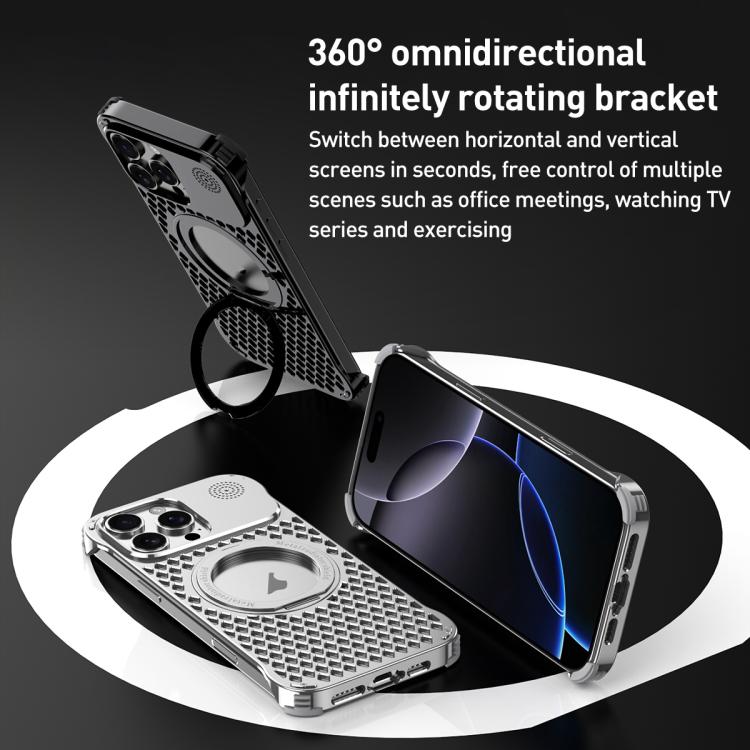 R-JUST RJ-64 Aromatherapy Heat Dissipation MagSafe Phone Case with Stand, For iPhone 14 Pro Max