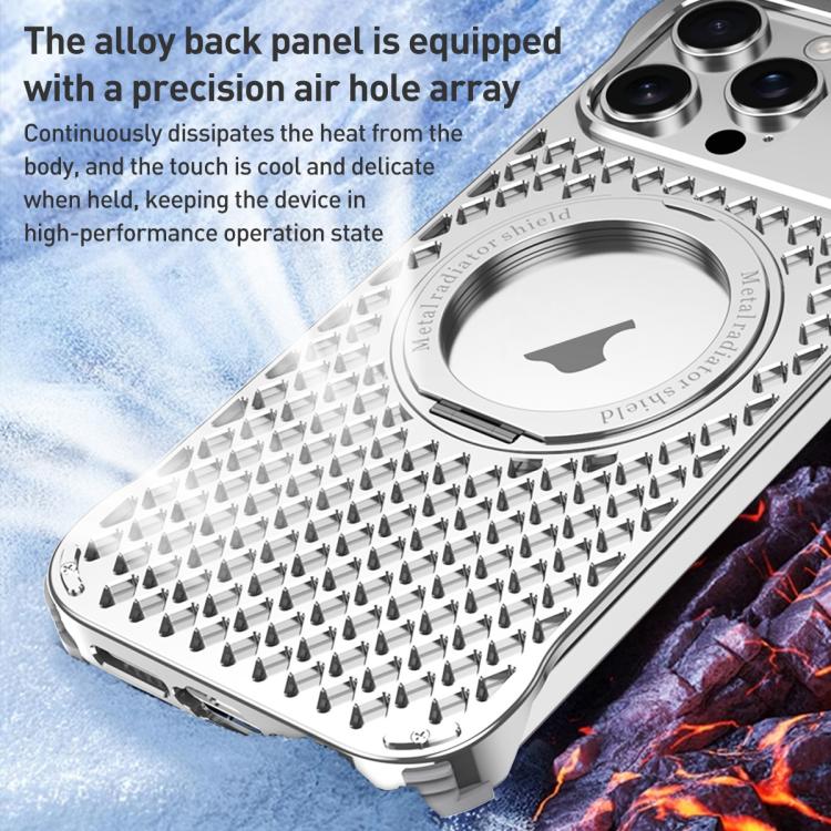 R-JUST RJ-64 Aromatherapy Heat Dissipation MagSafe Phone Case with Stand, For iPhone 14 Pro Max