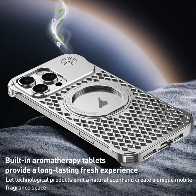 R-JUST RJ-64 Aromatherapy Heat Dissipation MagSafe Phone Case with Stand, For iPhone 14 Pro Max
