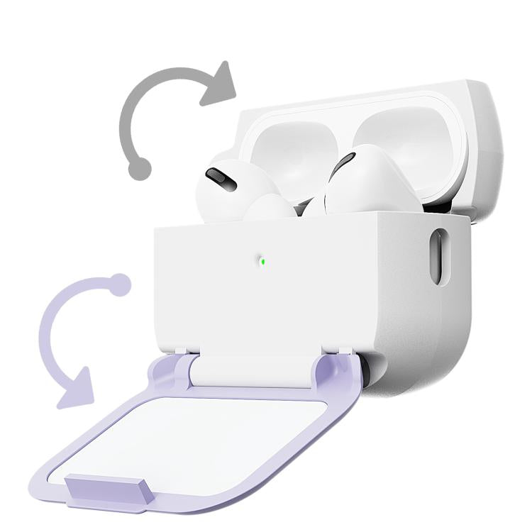Mirror Stand Silicone Earphones Protective Case, For AirPods Pro, For AirPods Pro 2, For AirPods 4, For AirPods 3