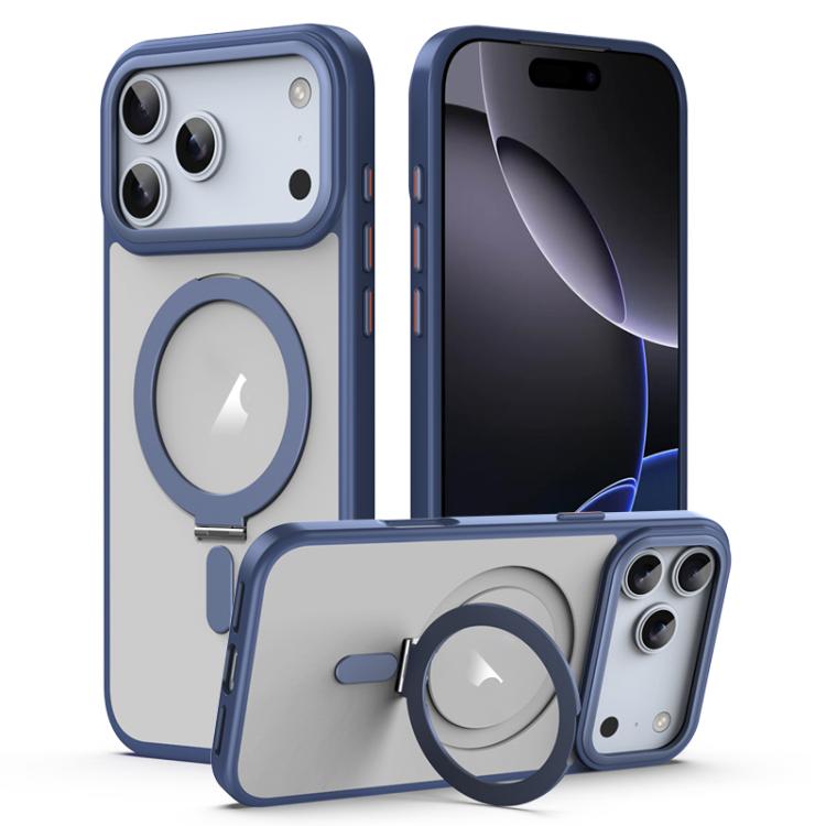 Airbag MagSafe Shockproof Frosted Phone Case with Fold Holder, For iPhone 17 Pro Max, For iPhone 17 Pro, For iPhone 17, For iPhone 17 Air, For iPhone 16e