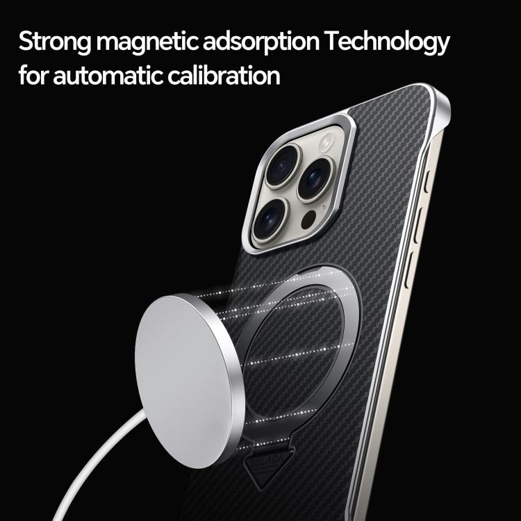 SULADA Kevlar Texture MagSafe Magnetic Holder Phone Case, For iPhone 15