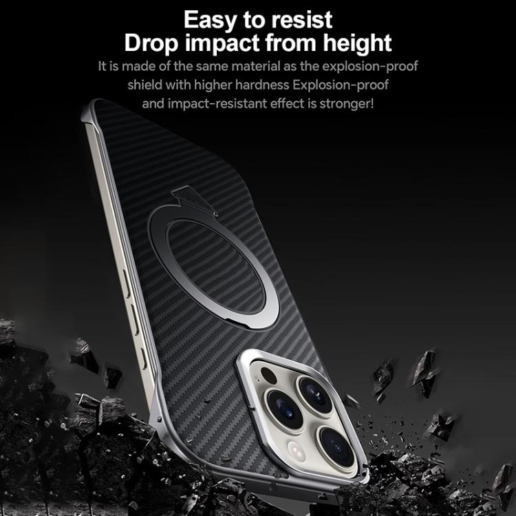 SULADA Kevlar Texture MagSafe Magnetic Holder Phone Case, For iPhone 16 Pro Max, For iPhone 16 Pro, For iPhone 16 Plus, For iPhone 16, For iPhone 15 Pro Max, For iPhone 15 Pro