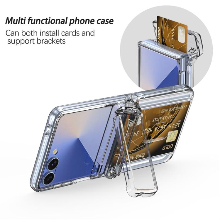Spring Rubber Chain Card Slot PC Folding Phone Case with Stand