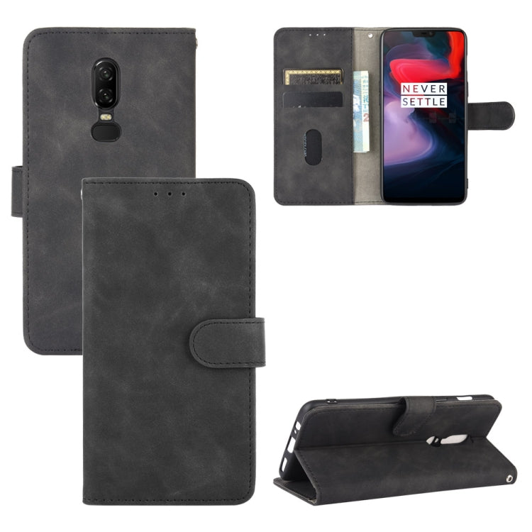 Solid Color Skin Feel Magnetic Buckle Horizontal Flip Calf Texture PU Leather Case with Holder & Card Slots & Wallet, For OnePlus 5T, For BlackBerry KEY2, For OnePlus 6, For BlackBerry Keyone