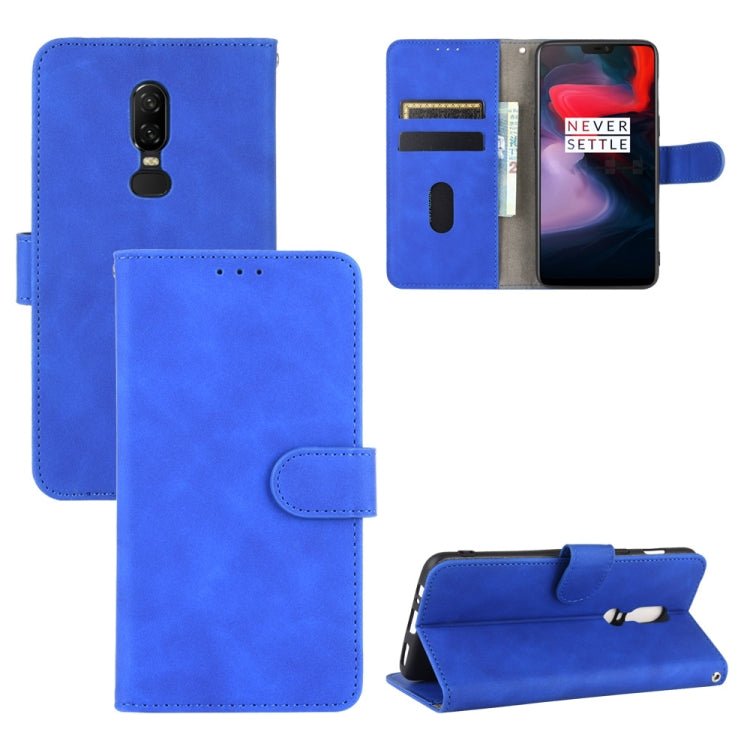 Solid Color Skin Feel Magnetic Buckle Horizontal Flip Calf Texture PU Leather Case with Holder & Card Slots & Wallet, For OnePlus 5T, For BlackBerry KEY2, For OnePlus 6, For BlackBerry Keyone