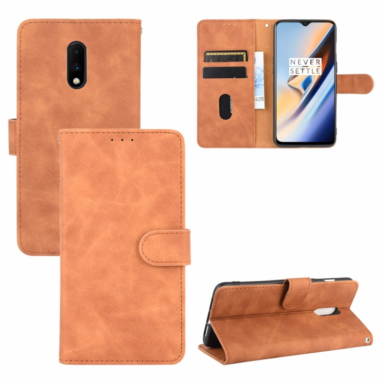 Solid Color Skin Feel Magnetic Buckle Horizontal Flip Calf Texture PU Leather Case with Holder & Card Slots & Wallet, For OnePlus 6T, For OnePlus 7, For BlackBerry Priv, For OnePlus 7 Pro