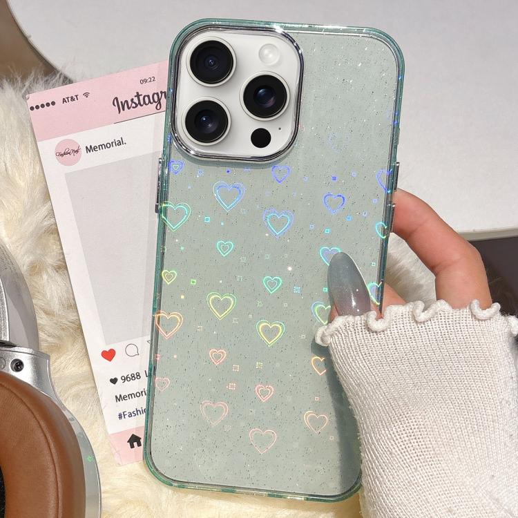 3D Heart IMD Hybrid TPU Phone Case, For iPhone 15 Pro Max, For iPhone 15 Pro, For iPhone 15 Plus / 14 Plus, For iPhone 15