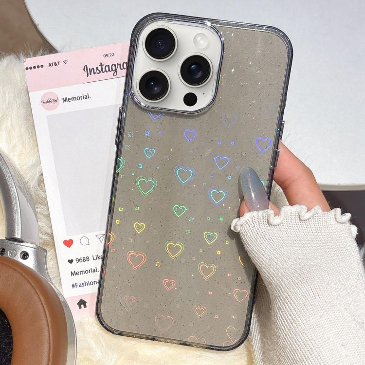 3D Heart IMD Hybrid TPU Phone Case, For iPhone 15 Pro Max, For iPhone 15 Pro, For iPhone 15 Plus / 14 Plus, For iPhone 15