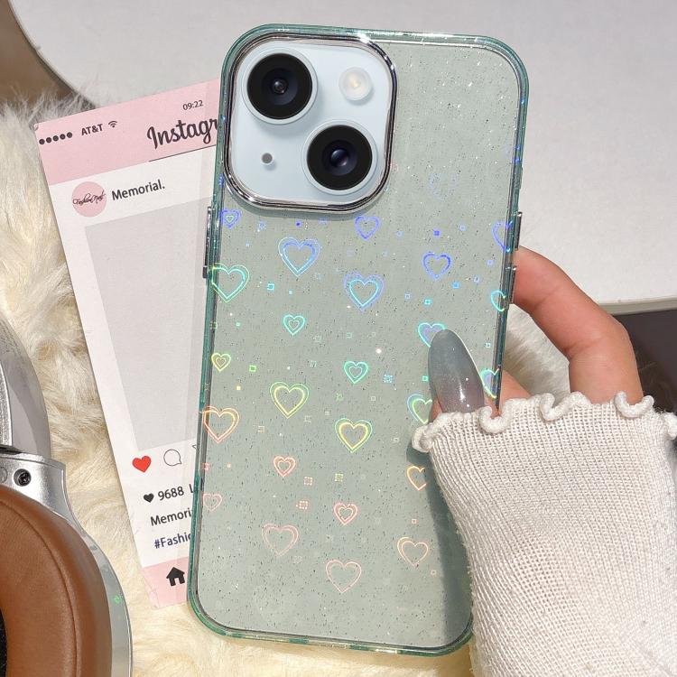 3D Heart IMD Hybrid TPU Phone Case, For iPhone 15 Pro Max, For iPhone 15 Pro, For iPhone 15 Plus / 14 Plus, For iPhone 15
