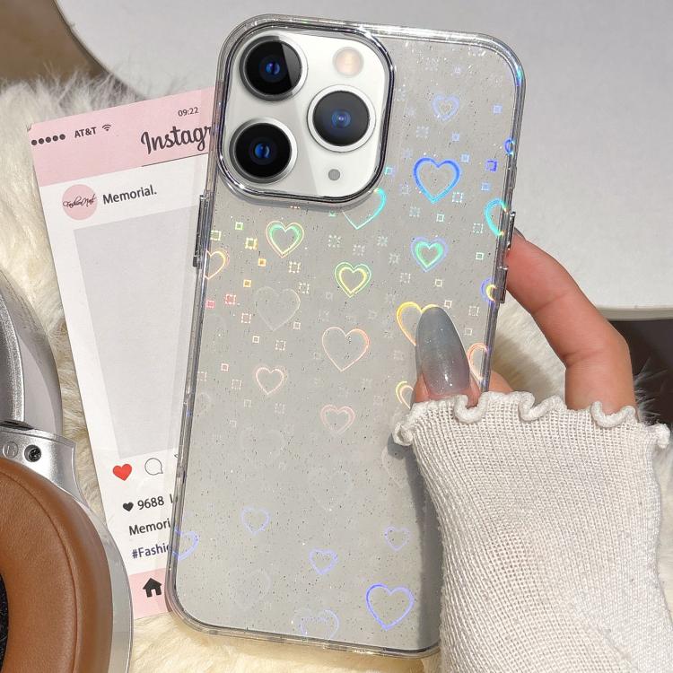3D Heart IMD Hybrid TPU Phone Case, For iPhone 13 Pro, For iPhone 12 / 12 Pro, For iPhone 12 Pro Max, For iPhone 11 Pro Max