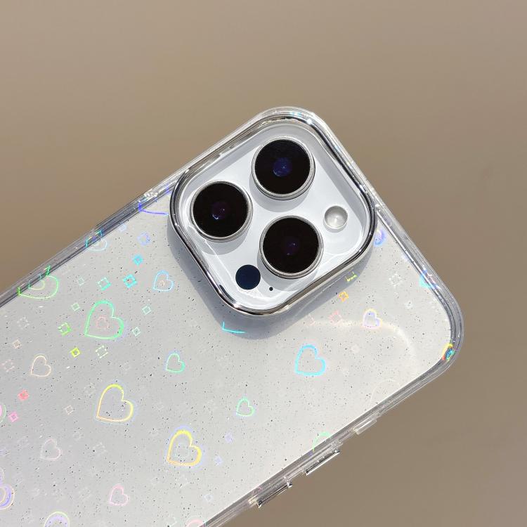 3D Heart IMD Hybrid TPU Phone Case, For iPhone 15 Pro Max, For iPhone 15 Pro, For iPhone 15 Plus / 14 Plus, For iPhone 15