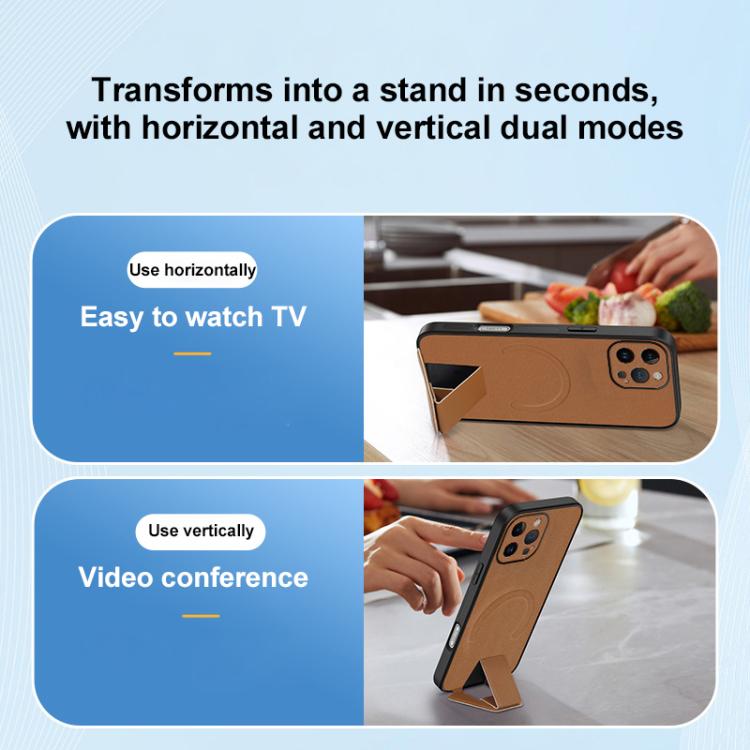 Sheepskin Texture MagSafe Magnetic Invisible Holder Integrated Phone Case, For iPhone 13 Pro, For iPhone 13, For iPhone 12, For iPhone 12 Pro Max, For iPhone 12 Pro