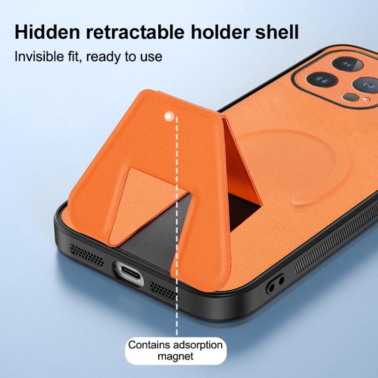Sheepskin Texture MagSafe Magnetic Invisible Holder Integrated Phone Case, For iPhone 13 Pro, For iPhone 13, For iPhone 12, For iPhone 12 Pro Max, For iPhone 12 Pro