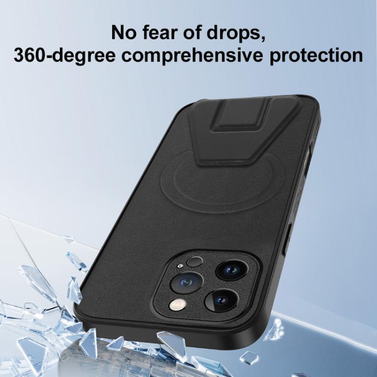 Sheepskin Texture MagSafe Magnetic Invisible Holder Integrated Phone Case, For iPhone 13 Pro, For iPhone 13, For iPhone 12, For iPhone 12 Pro Max, For iPhone 12 Pro