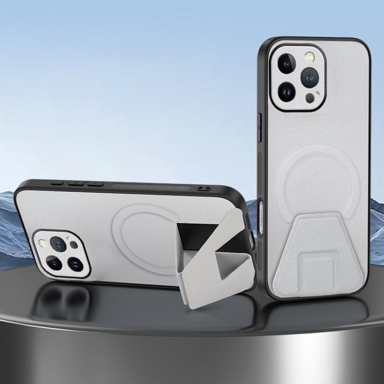 Sheepskin Texture MagSafe Magnetic Invisible Holder Integrated Phone Case, For iPhone 13 Pro, For iPhone 13, For iPhone 12, For iPhone 12 Pro Max, For iPhone 12 Pro