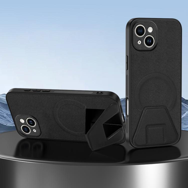 Sheepskin Texture MagSafe Magnetic Invisible Holder Integrated Phone Case, For iPhone 13 Pro, For iPhone 13, For iPhone 12, For iPhone 12 Pro Max, For iPhone 12 Pro