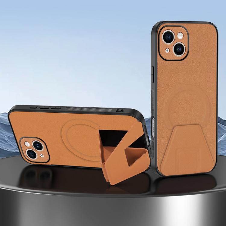 Sheepskin Texture MagSafe Magnetic Invisible Holder Integrated Phone Case, For iPhone 13 Pro, For iPhone 13, For iPhone 12, For iPhone 12 Pro Max, For iPhone 12 Pro