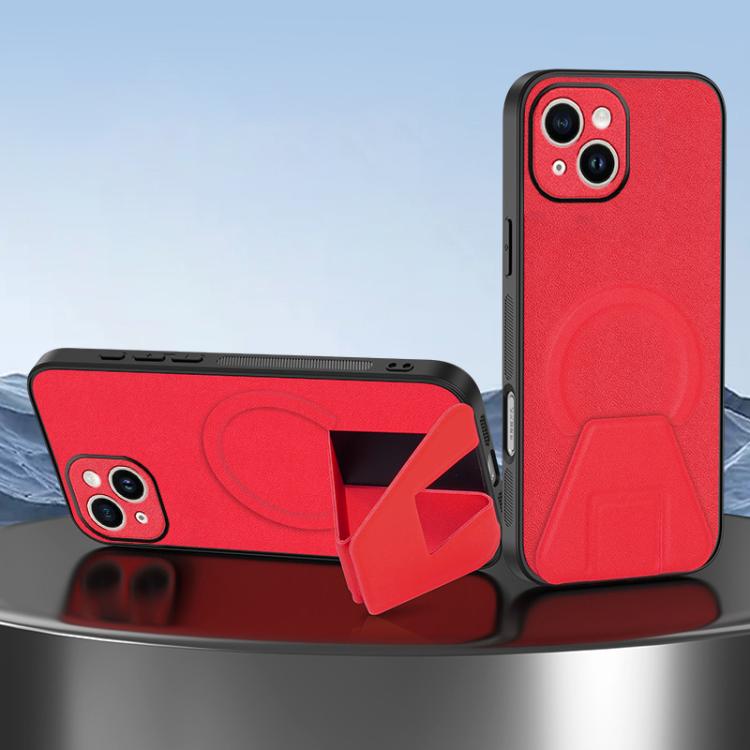 Sheepskin Texture MagSafe Magnetic Invisible Holder Integrated Phone Case, For iPhone 13 Pro, For iPhone 13, For iPhone 12, For iPhone 12 Pro Max, For iPhone 12 Pro