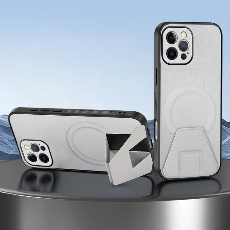Sheepskin Texture MagSafe Magnetic Invisible Holder Integrated Phone Case, For iPhone 13 Pro, For iPhone 13, For iPhone 12, For iPhone 12 Pro Max, For iPhone 12 Pro