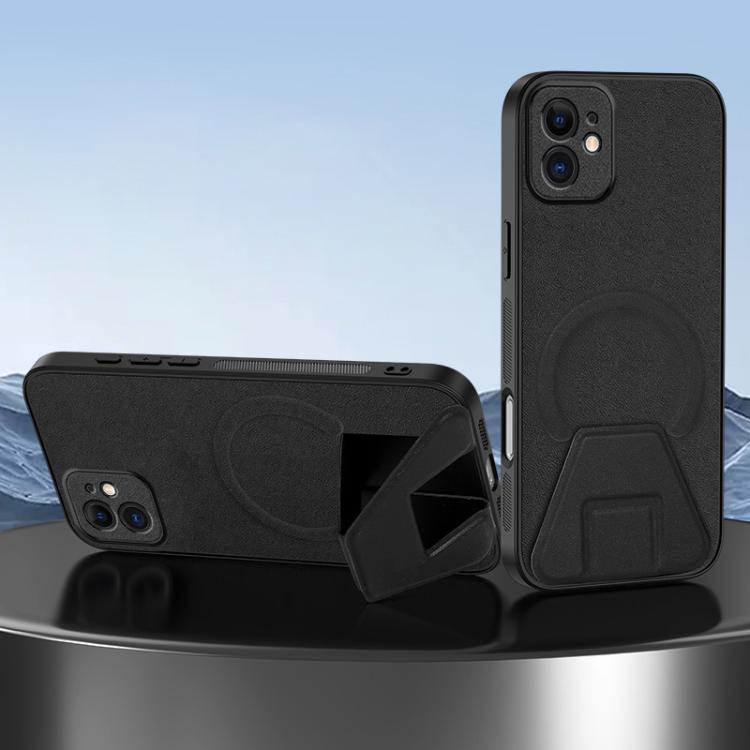 Sheepskin Texture MagSafe Magnetic Invisible Holder Integrated Phone Case, For iPhone 13 Pro, For iPhone 13, For iPhone 12, For iPhone 12 Pro Max, For iPhone 12 Pro