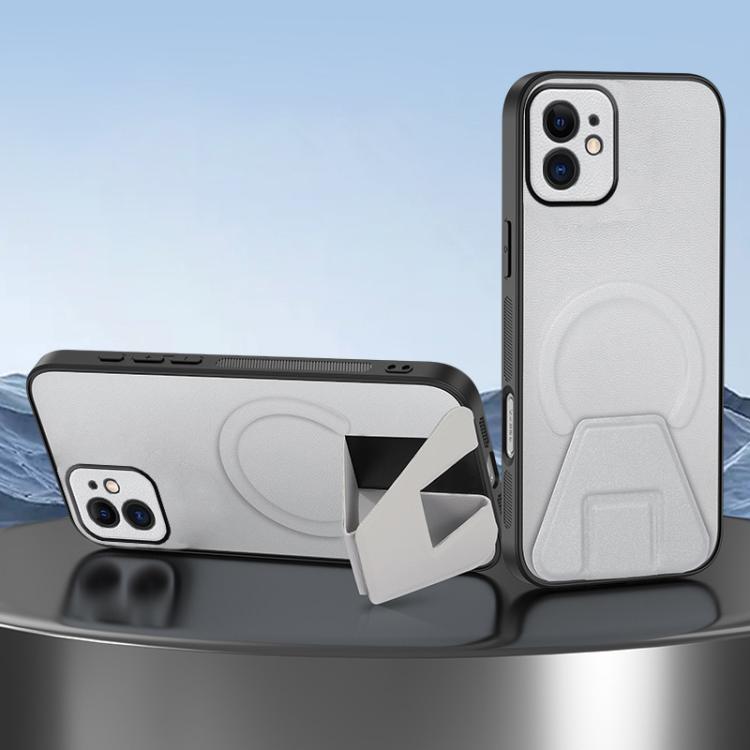 Sheepskin Texture MagSafe Magnetic Invisible Holder Integrated Phone Case, For iPhone 13 Pro, For iPhone 13, For iPhone 12, For iPhone 12 Pro Max, For iPhone 12 Pro