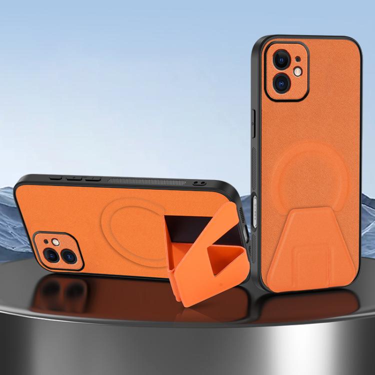 Sheepskin Texture MagSafe Magnetic Invisible Holder Integrated Phone Case, For iPhone 13 Pro, For iPhone 13, For iPhone 12, For iPhone 12 Pro Max, For iPhone 12 Pro