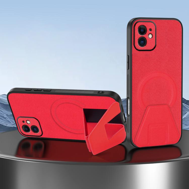 Sheepskin Texture MagSafe Magnetic Invisible Holder Integrated Phone Case, For iPhone 13 Pro, For iPhone 13, For iPhone 12, For iPhone 12 Pro Max, For iPhone 12 Pro
