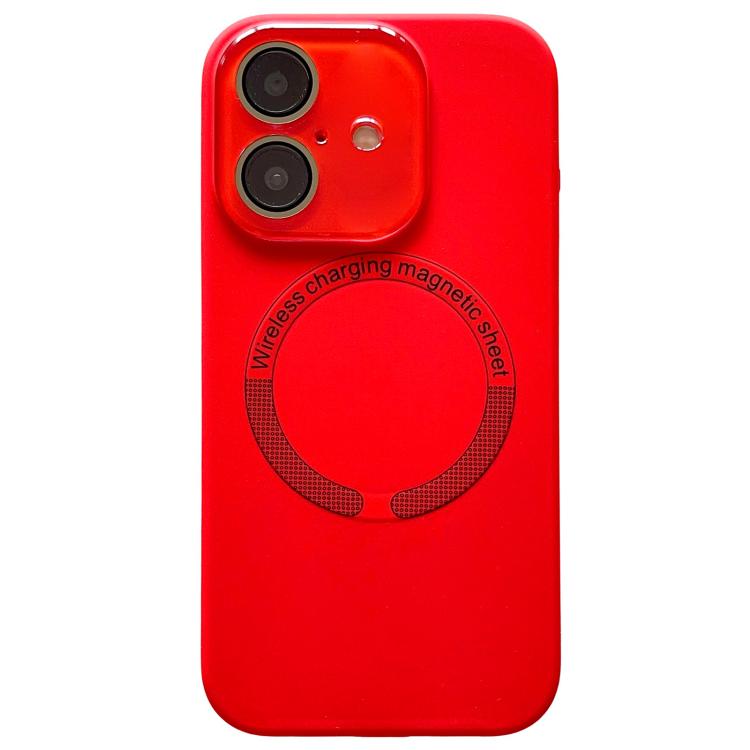 Small Window Acrylic Glass Lens MagSafe Silicone Phone Case, For iPhone 16 Plus, For iPhone 16