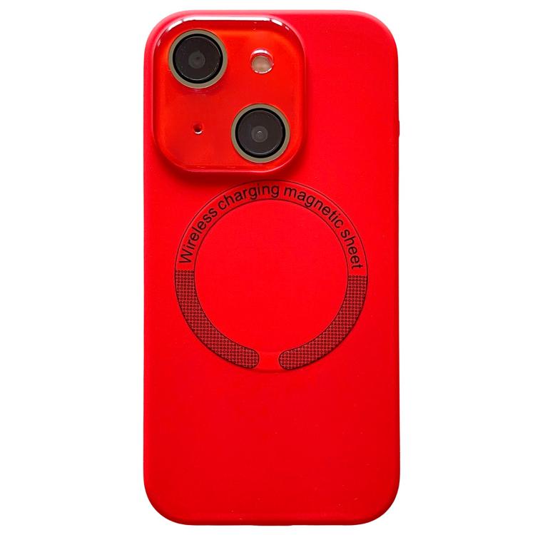 Small Window Acrylic Glass Lens MagSafe Silicone Phone Case, For iPhone 15 Plus, For iPhone 15