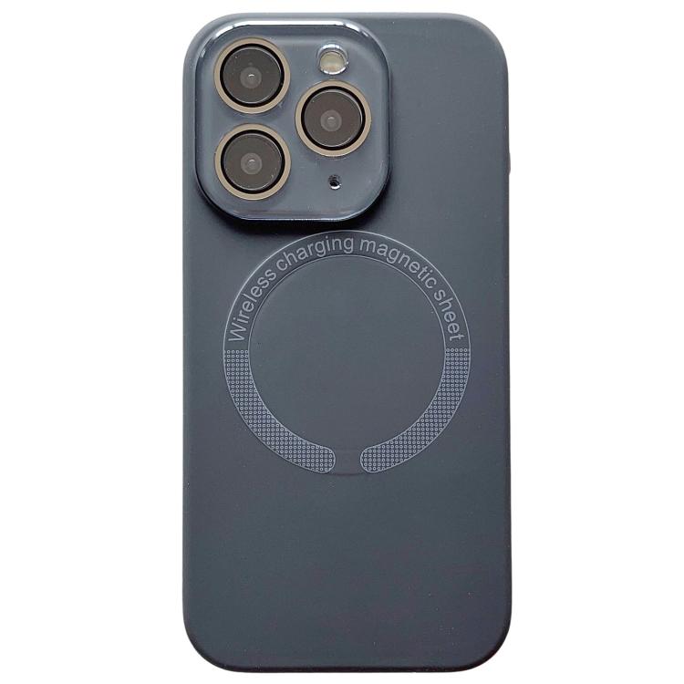 Small Window Acrylic Glass Lens MagSafe Silicone Phone Case, For iPhone 11 Pro