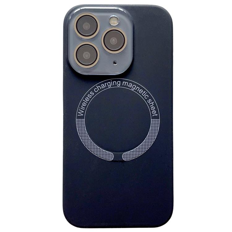 Small Window Acrylic Glass Lens MagSafe Silicone Phone Case, For iPhone 11 Pro