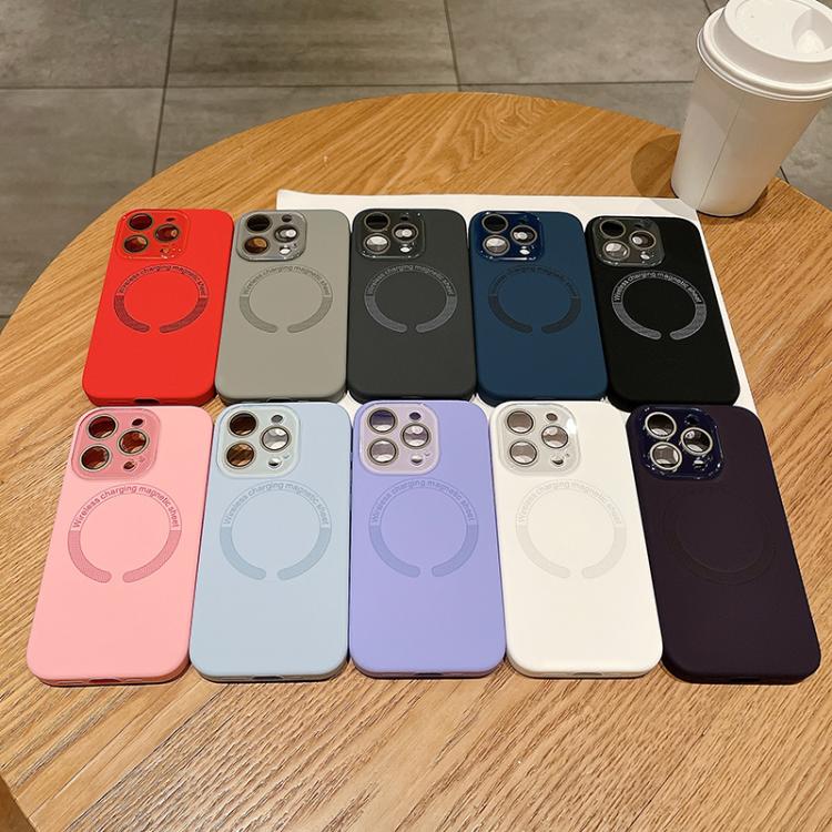 Small Window Acrylic Glass Lens MagSafe Silicone Phone Case, For iPhone 15 Plus, For iPhone 15