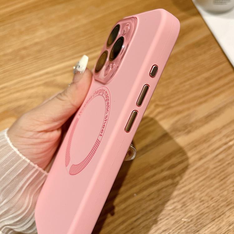 Small Window Acrylic Glass Lens MagSafe Silicone Phone Case, For iPhone 15 Plus, For iPhone 15