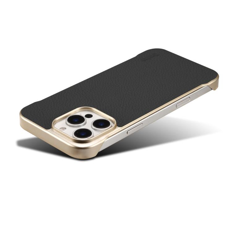 Denior A20 Genuine Leather Litchi Texture MagSafe Frameless Phone Case, For iPhone 14 / 13, For iPhone 14 Pro, For iPhone 14 Pro Max