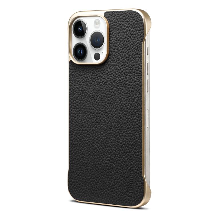Denior A20 Genuine Leather Litchi Texture MagSafe Frameless Phone Case, For iPhone 14 / 13, For iPhone 14 Pro, For iPhone 14 Pro Max