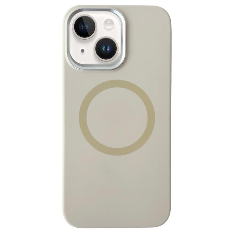 Metal Frame Liquid Silicone MagSafe Phone Case, For iPhone 15 Plus / 14 Plus, For iPhone 15