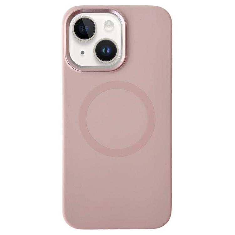 Metal Frame Liquid Silicone MagSafe Phone Case, For iPhone 15 Plus / 14 Plus, For iPhone 15
