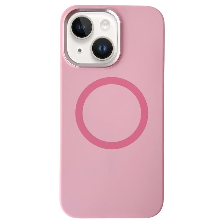 Metal Frame Liquid Silicone MagSafe Phone Case, For iPhone 15 Plus / 14 Plus, For iPhone 15