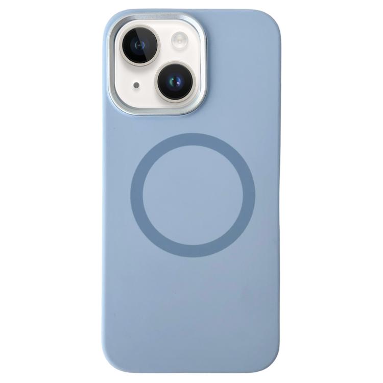 Metal Frame Liquid Silicone MagSafe Phone Case, For iPhone 15 Plus / 14 Plus, For iPhone 15