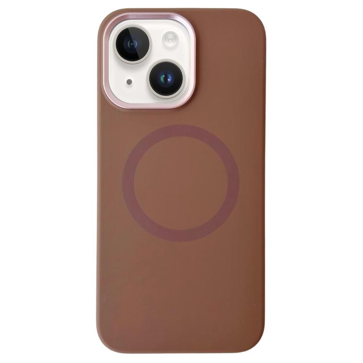 Metal Frame Liquid Silicone MagSafe Phone Case, For iPhone 15 Plus / 14 Plus, For iPhone 15