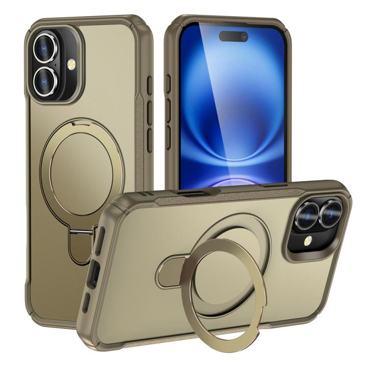 Skin Feel Magnetic Holder MagSafe Phone Case, For iPhone 16e, For iPhone 16 Pro Max, For iPhone 16 Pro, For iPhone 16 Plus