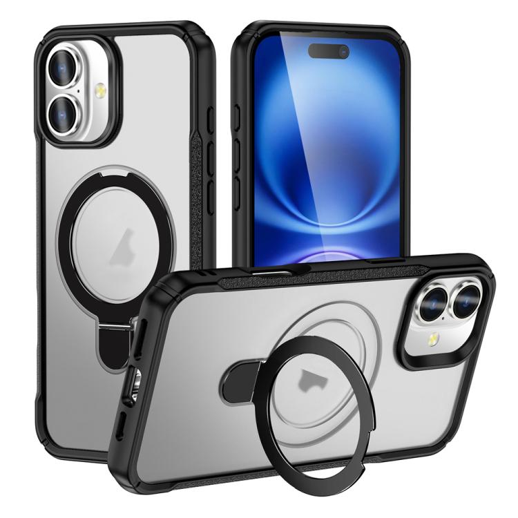 Skin Feel Magnetic Holder MagSafe Phone Case, For iPhone 16e, For iPhone 16 Pro Max, For iPhone 16 Pro, For iPhone 16 Plus